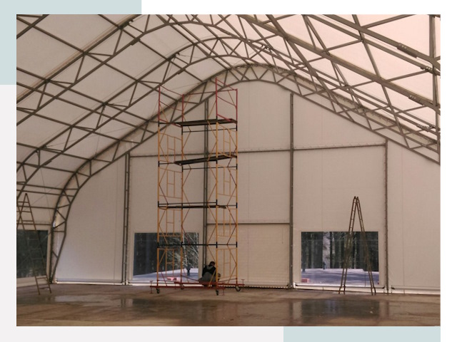 Шатровые ангары в Кропоткине